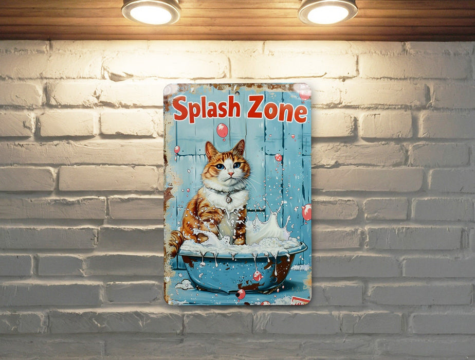 a picture of a cat sitting in a bath tub