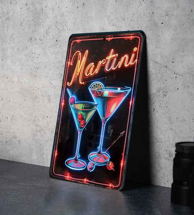 a neon sign that says martini on it