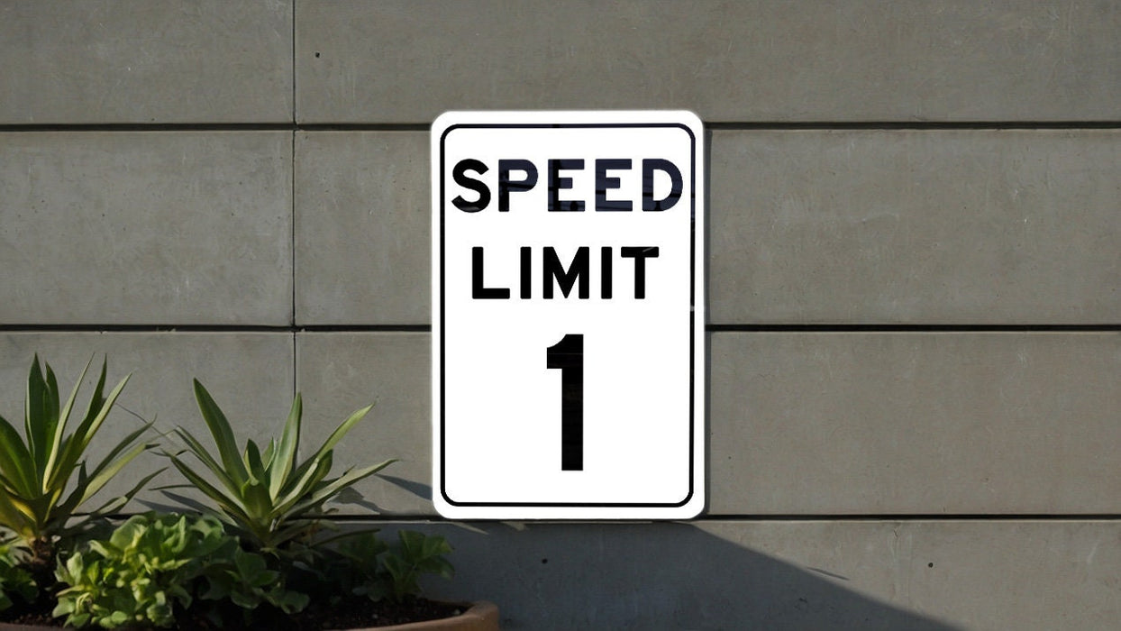 Speed Limit 1 MPH Metal Sign - Durable Aluminum Safety Signage for Controlled Areas