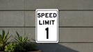 Speed Limit 1 MPH Metal Sign - Durable Aluminum Safety Signage for Controlled Areas
