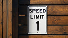 Speed Limit 1 MPH Metal Sign - Durable Aluminum Safety Signage for Controlled Areas