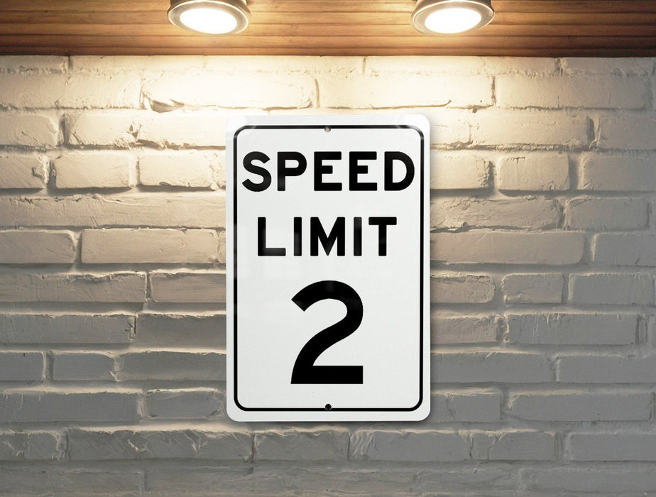 Speed Limit 2 MPH Sign - Custom Aluminum Sign for Controlled Zones