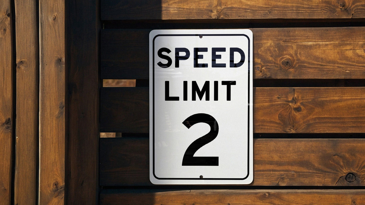 Speed Limit 2 MPH Sign - Custom Aluminum Sign for Controlled Zones