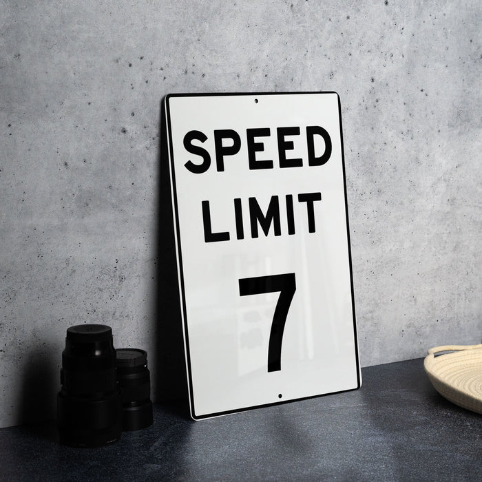 Speed Limit 7 MPH Sign - Unique Aluminum Traffic Sign for Specific Speed Regulation