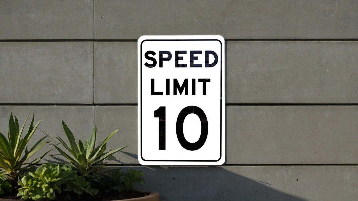 Speed Limit 10 MPH Sign - Aluminum Safety Sign for Slow Traffic Areas