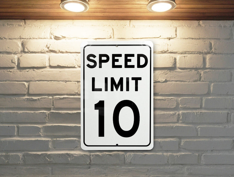 Speed Limit 10 MPH Sign - Aluminum Safety Sign for Slow Traffic Areas