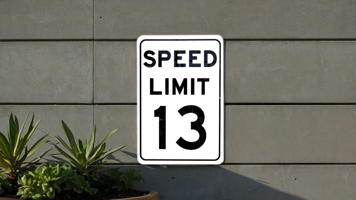 Speed Limit 13 MPH Sign - Custom Speed Control Aluminum Sign