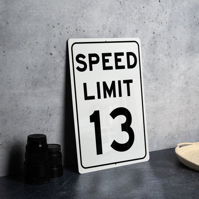 Speed Limit 13 MPH Sign - Custom Speed Control Aluminum Sign