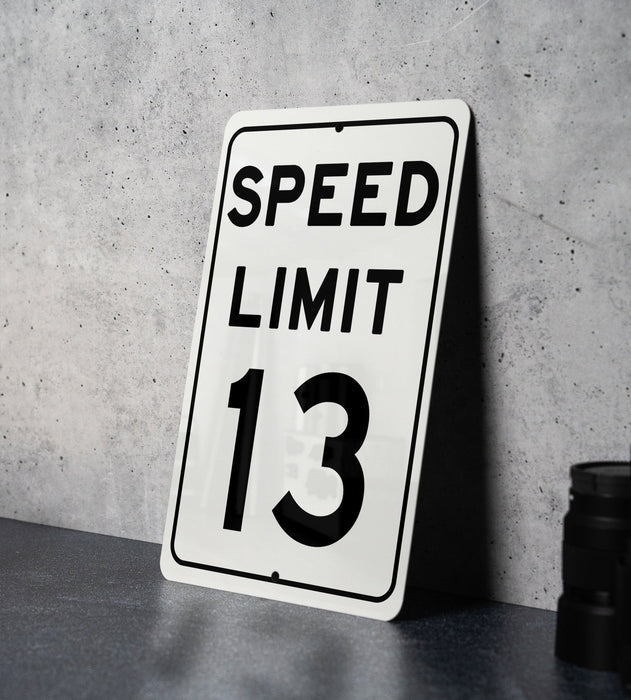 Speed Limit 13 MPH Sign - Custom Speed Control Aluminum Sign