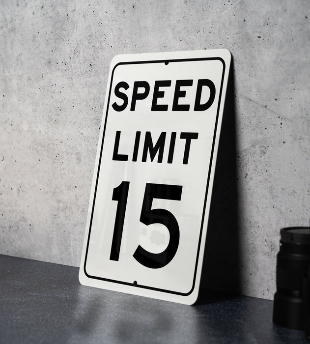 Speed Limit 15 MPH Sign - Residential and School Zone Aluminum Sign