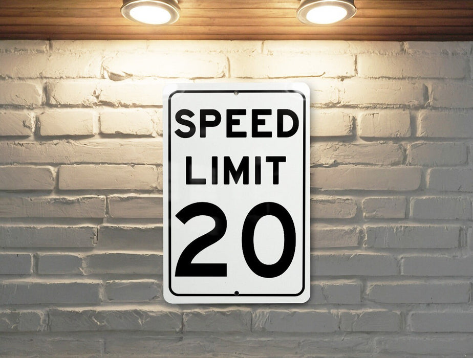 Speed Limit 20 MPH Sign - Durable Traffic Safety Aluminum Signage