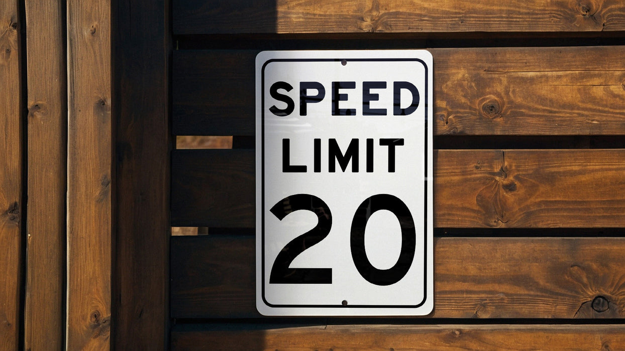 Speed Limit 20 MPH Sign - Durable Traffic Safety Aluminum Signage