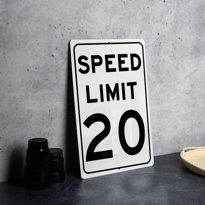 Speed Limit 20 MPH Sign - Durable Traffic Safety Aluminum Signage