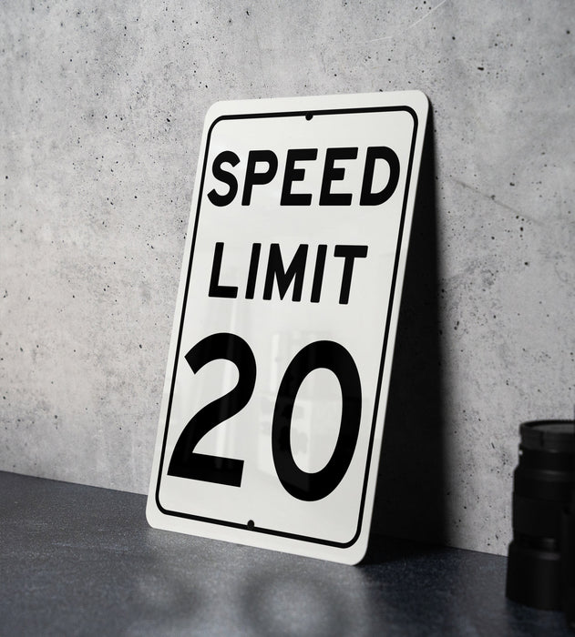 Speed Limit 20 MPH Sign - Durable Traffic Safety Aluminum Signage