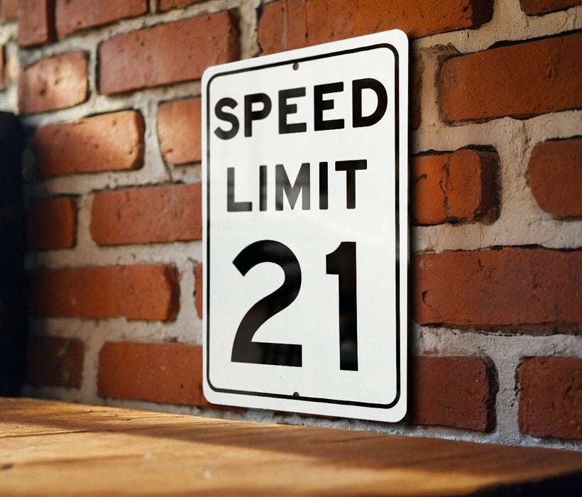 Speed Limit 21 MPH Sign - Precise Speed Regulation Aluminum Sign