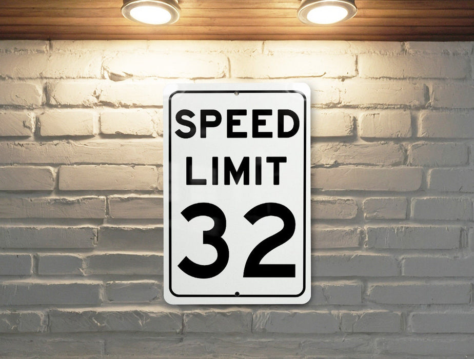 Speed Limit 32 MPH Sign - Customizable Aluminum Sign for Targeted Speed Control