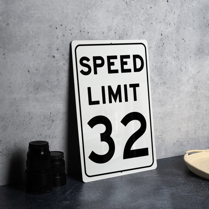 Speed Limit 32 MPH Sign - Customizable Aluminum Sign for Targeted Speed Control