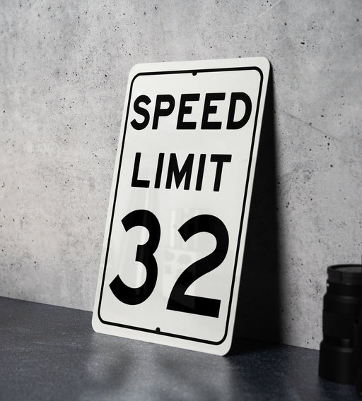 Speed Limit 32 MPH Sign - Customizable Aluminum Sign for Targeted Speed Control