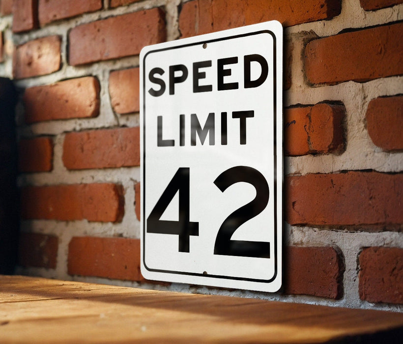 Speed Limit 42 MPH Sign - Aluminum Signage for Special Speed Regulations"