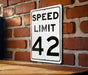 Speed Limit 42 MPH Sign - Aluminum Signage for Special Speed Regulations"