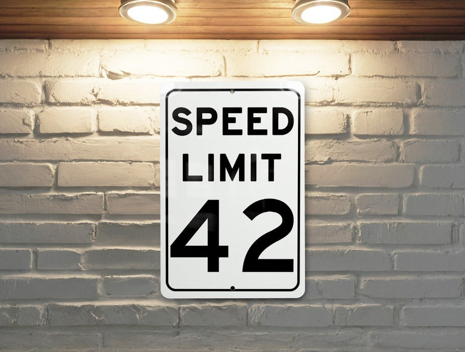 Speed Limit 42 MPH Sign - Aluminum Signage for Special Speed Regulations"