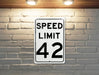 Speed Limit 42 MPH Sign - Aluminum Signage for Special Speed Regulations"