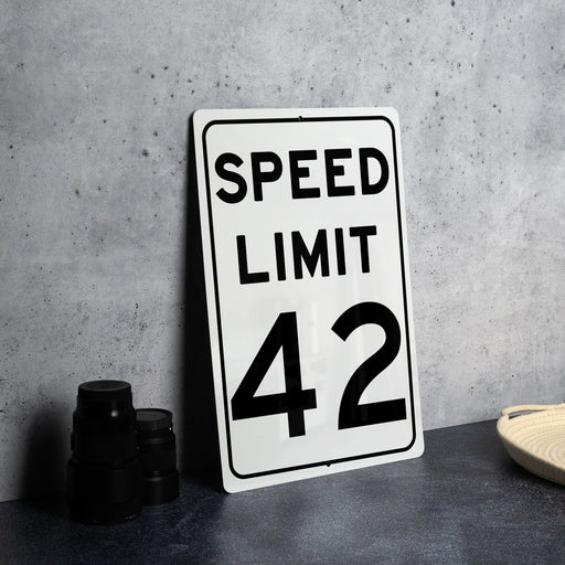 Speed Limit 42 MPH Sign - Aluminum Signage for Special Speed Regulations"