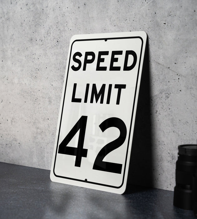 Speed Limit 42 MPH Sign - Aluminum Signage for Special Speed Regulations"