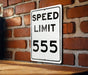 Speed Limit 555 MPH Sign - Custom Aluminum Sign for Themed Decor