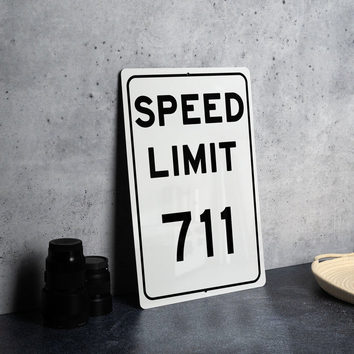 Speed Limit 711 MPH Sign - Unique Aluminum Sign for Collectible Decor