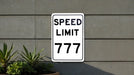 Speed Limit 777 MPH Sign - Lucky Aluminum Sign for Special Decor