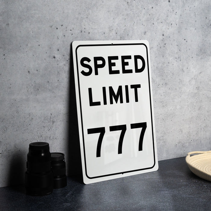 Speed Limit 777 MPH Sign - Lucky Aluminum Sign for Special Decor