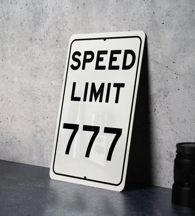Speed Limit 777 MPH Sign - Lucky Aluminum Sign for Special Decor