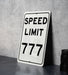 Speed Limit 777 MPH Sign - Lucky Aluminum Sign for Special Decor