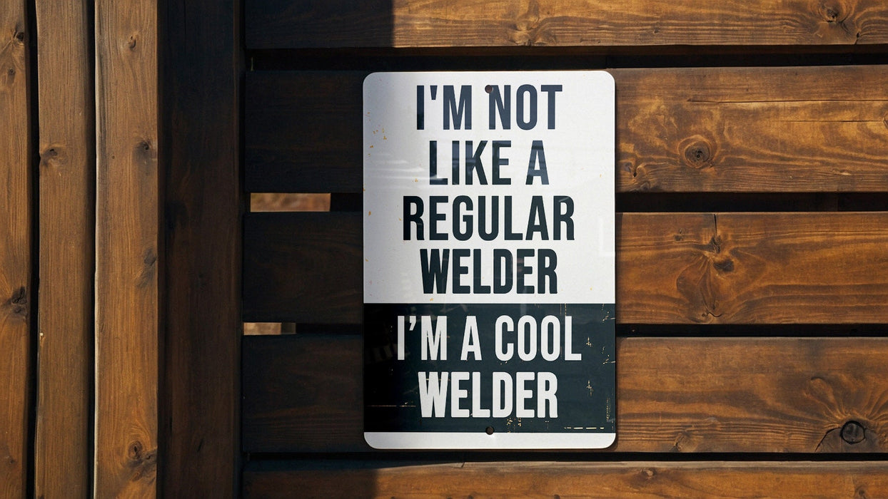 a sign that says i'm not like a regular welder i'm