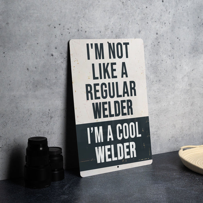 a sign that says i'm not like a regular welder i'm