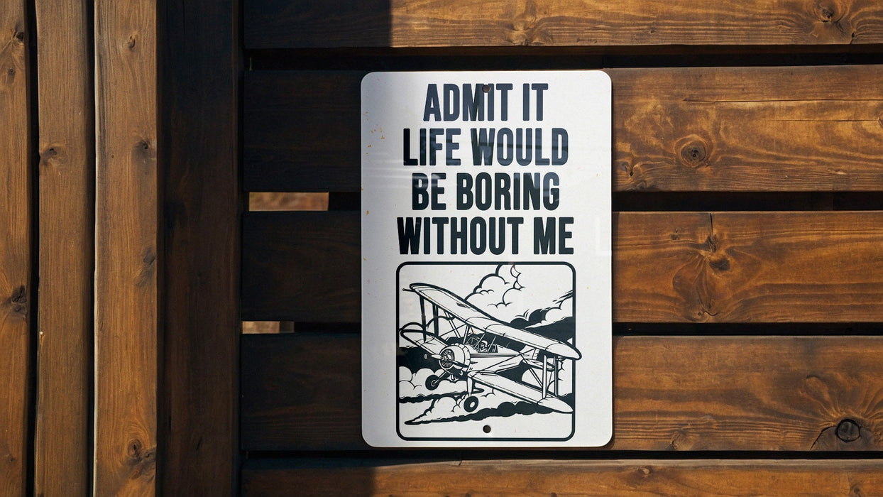 a sign on a wooden fence that says, admit it life would be boring without