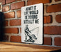 a sign on a brick wall that says admit it life would be boring without me