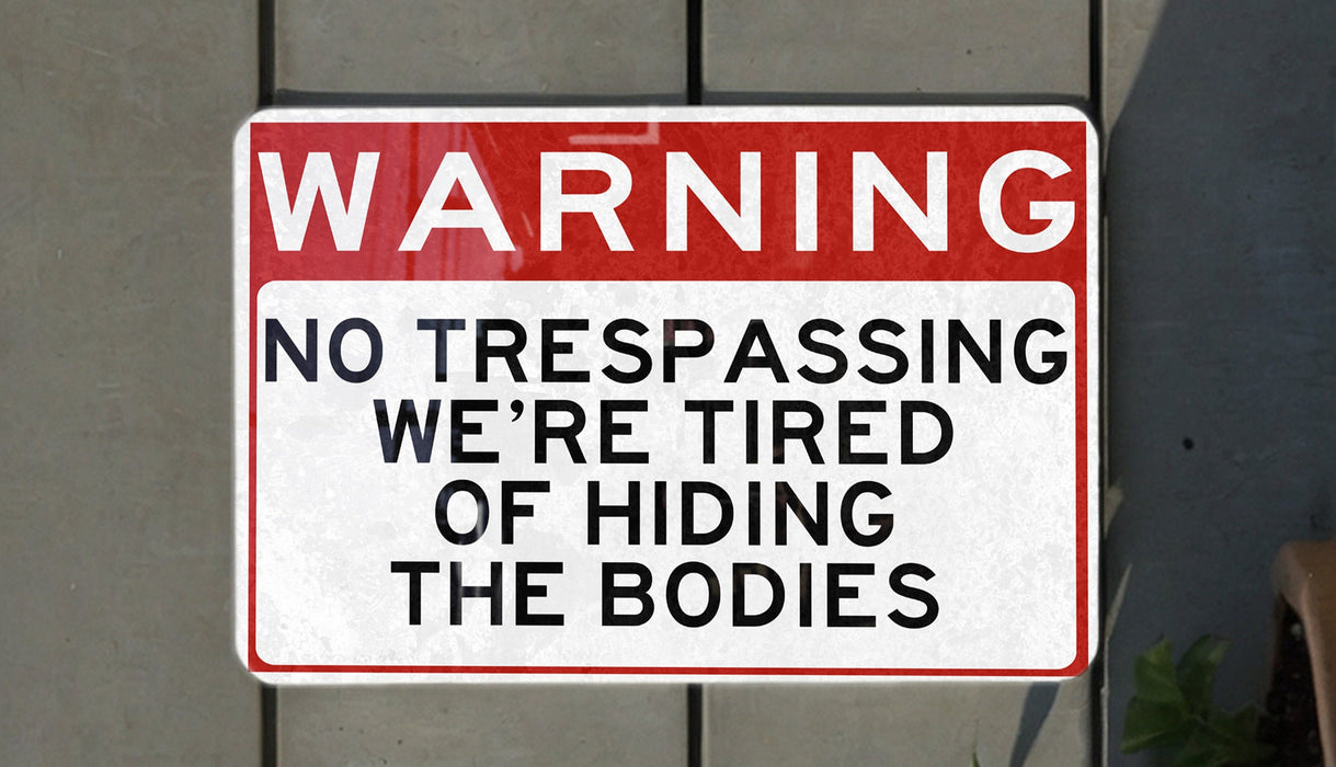 a red and white sign that says the bodies of hiding me be liked