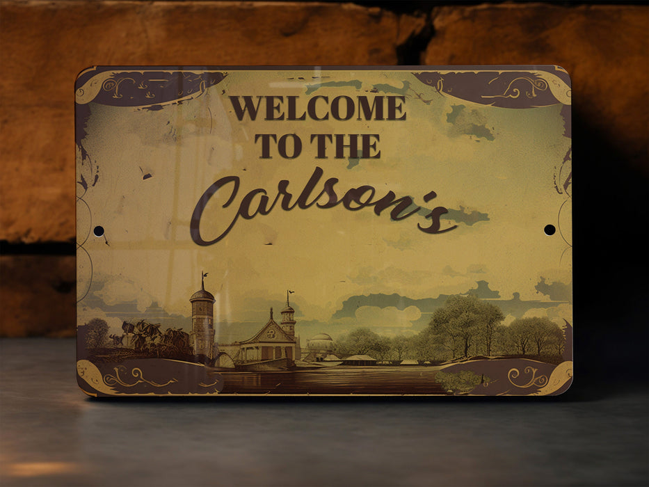 a sign that says welcome to the carison's