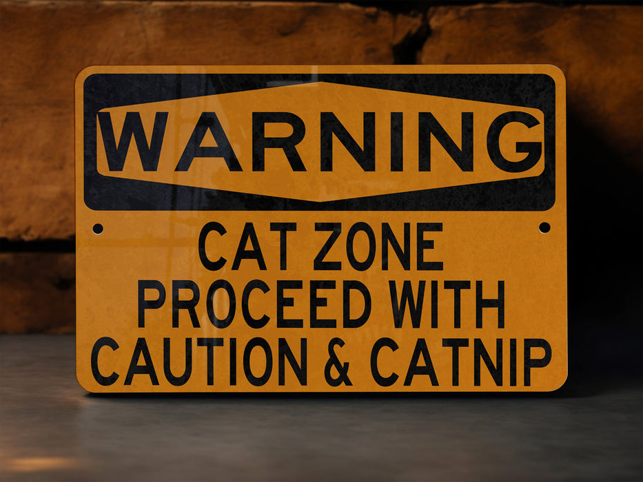 a yellow warning sign on a concrete surface