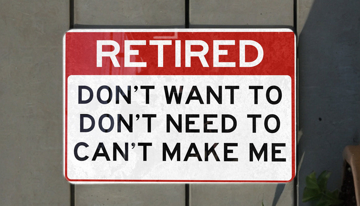 a red and white sign that says i will wake we don't need to