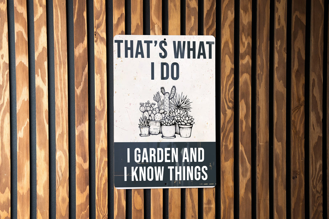 a sign on a wooden fence that says, that's what i do i