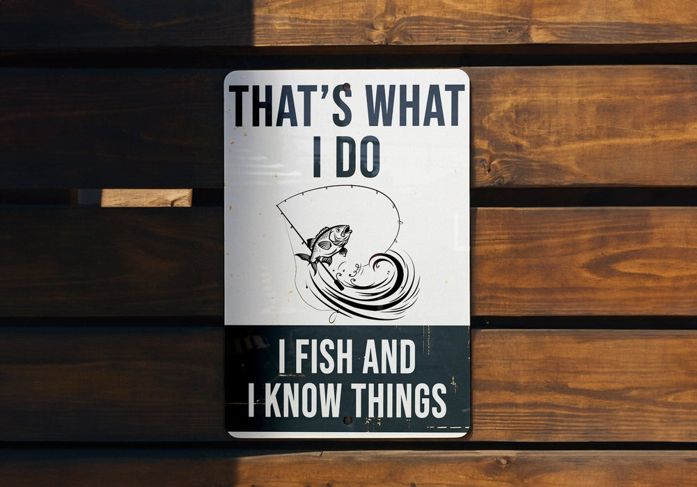 a sign that says that's what i do i fish and i know things