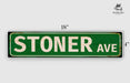 a green and white sign that says stoner ave
