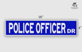 a police officer street sign on a white background