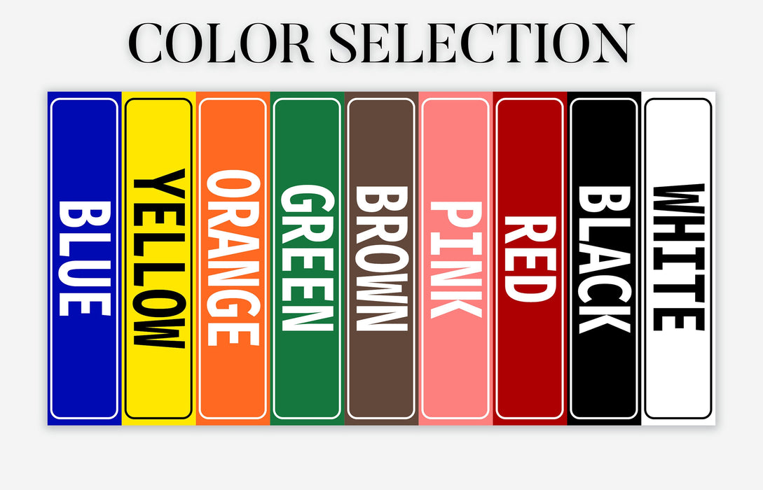 a row of books with the words color selection