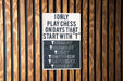 a sign on a wooden wall that says only play chess on days that start with