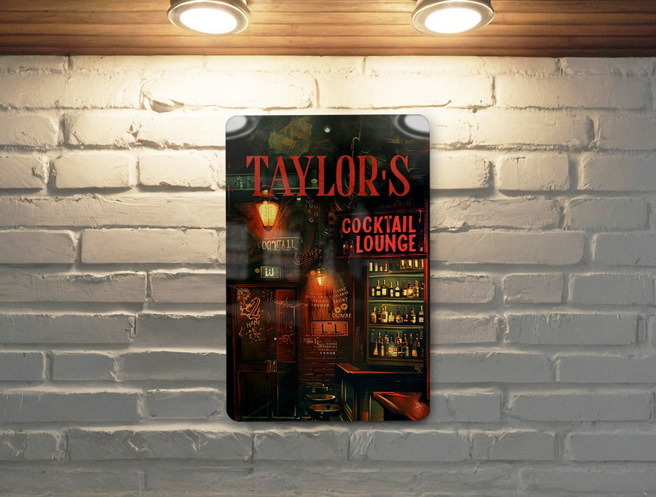 a brick wall with a sign on it that says taylor's cocktail lounge