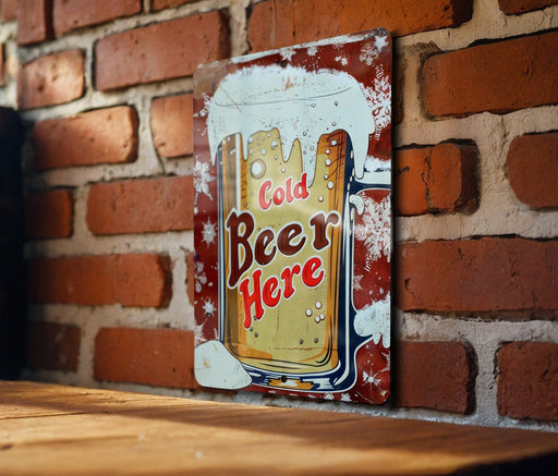 a picture of a beer sign on a brick wall